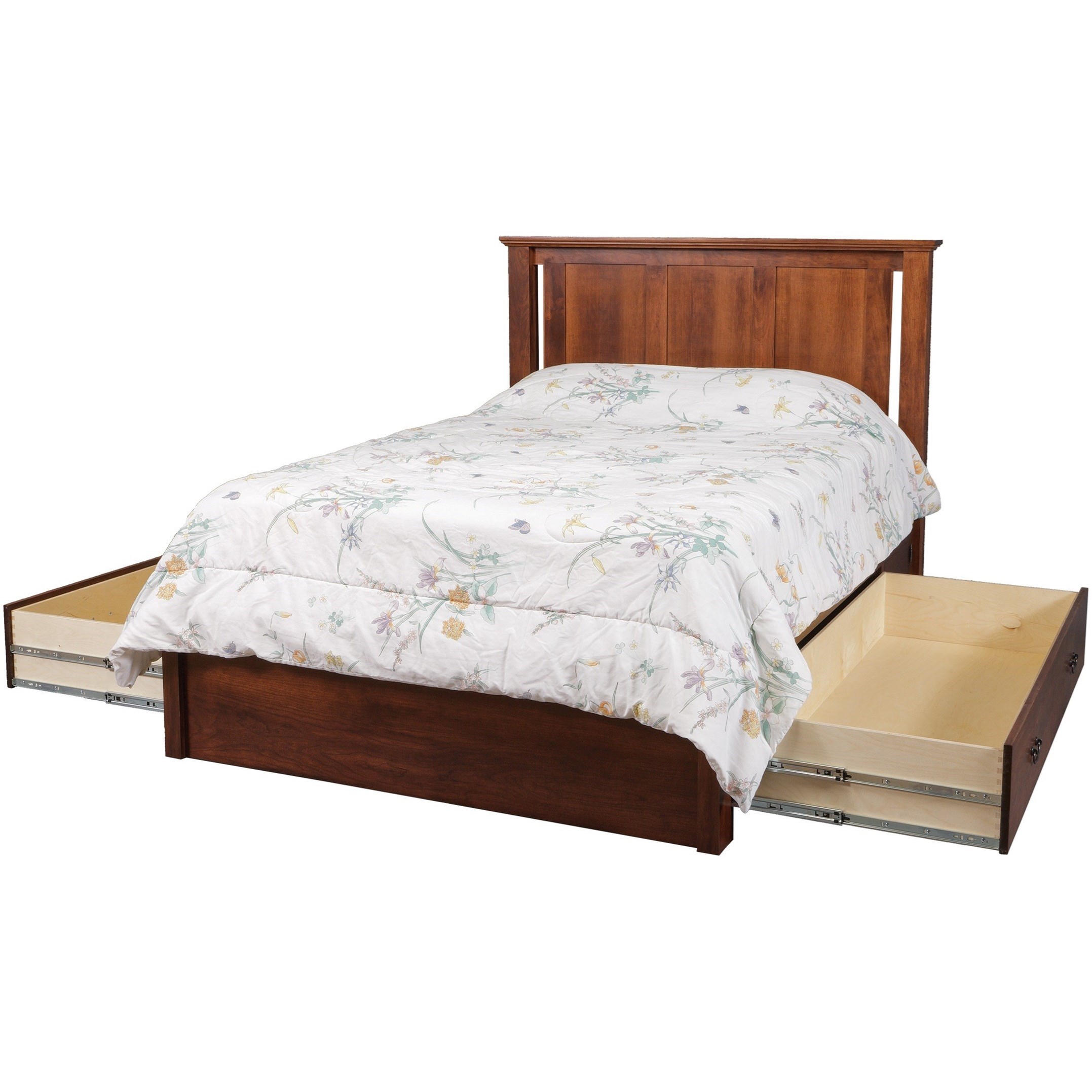 Daniel's Amish Elegance Queen Pedestal Bed with 60" Wide Drawers